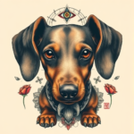 Surrealism Dachshund Tattoo