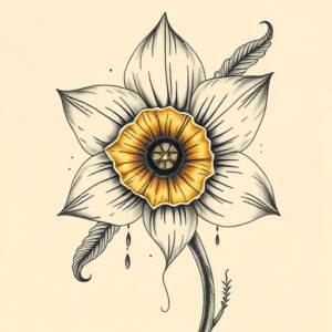 Surrealism Daffodil Tattoo