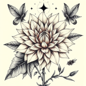 Surrealism Dahlia Tattoo
