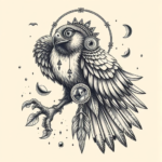 Surrealism Falcon Tattoo