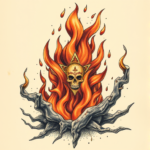 Surrealism Fire Tattoo