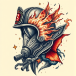 Surrealism Firefighter Tattoo