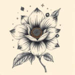 Surrealism Flower Tattoo