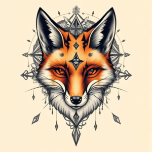 Surrealism Fox Tattoo