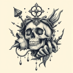 Surrealism Gambling Tattoo