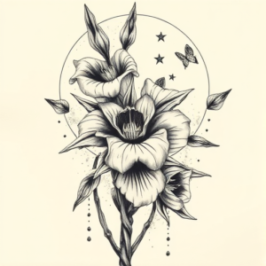 Surrealism Gladiolus Tattoo