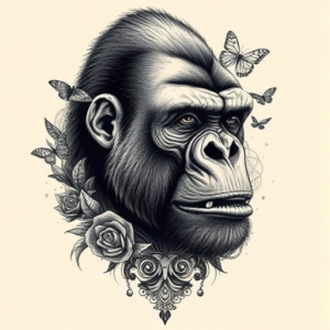 Surrealism Gorilla Tattoo