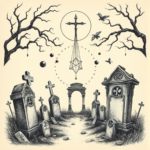 Surrealism Graveyard Tattoo