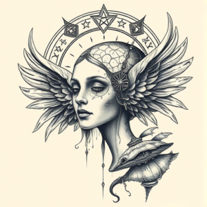 Surrealism Halo Tattoo