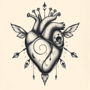 Surrealism Heart Tattoo