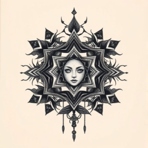 Surrealism Hexagon Tattoo