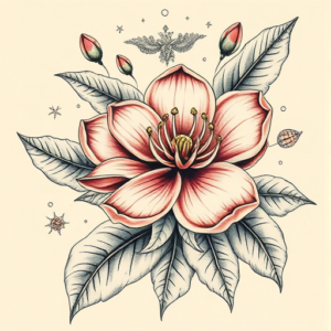 Surrealism Honeysuckle Tattoo