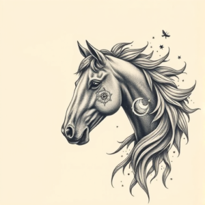 Surrealism Horse Tattoo