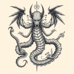 Surrealism Hydra Tattoo