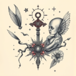 Surrealism Key Tattoo