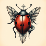 Surrealism Ladybug Tattoo
