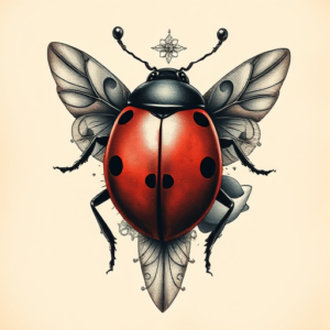 Surrealism Ladybug Tattoo