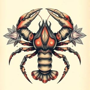 Surrealism Lobster Tattoo