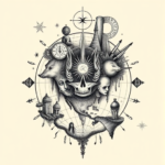 Surrealism Map Tattoo