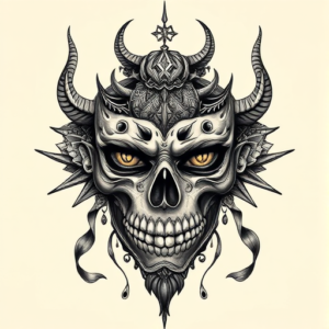 Surrealism Mask Tattoo