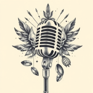 Surrealism Microphone Tattoo