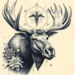 Surrealism Moose Tattoo