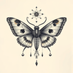 Surrealism Moth Tattoo