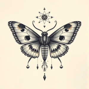 Surrealism Moth Tattoo