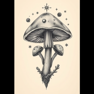 Surrealism Mushroom Tattoo
