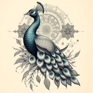 Surrealism Peacock Tattoo