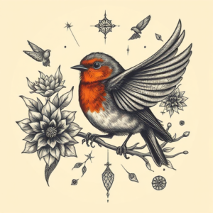 Surrealism Robin Tattoo