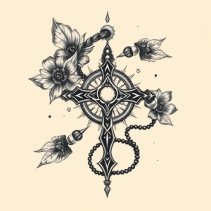 Surrealism Rosary Tattoo