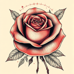Surrealism Rose Tattoo