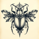 Surrealism Scarab Tattoo