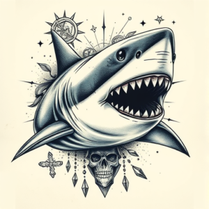 Surrealism Shark Tattoo