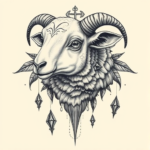 Surrealism Sheep Tattoo