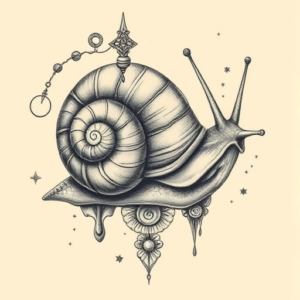 Surrealism Snail Tattoo