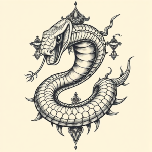 Surrealism Snake Tattoo