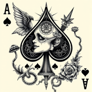 Surrealism Spade Tattoo