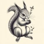 Surrealism Squirrel Tattoo