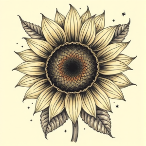 Surrealism Sunflower Tattoo