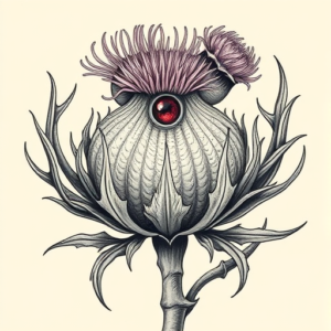 Surrealism Thistle Tattoo