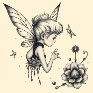 Surrealism Tinkerbell Tattoo