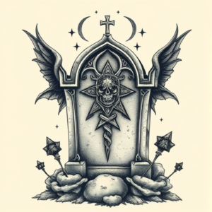 Surrealism Tombstone Tattoo