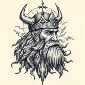 Surrealism Viking Tattoo