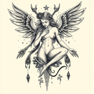 Surrealism Virgo Tattoo