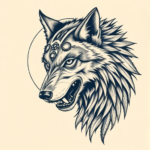 Surrealism Werewolf Tattoo