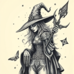 Surrealism Witch Tattoo