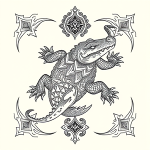 Thai Alligator Tattoo