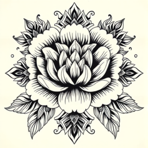 Thai Peony Tattoo